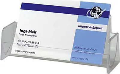 Produktbild von SIGEL VA120 Visitenkarten-Aufsteller, glasklar, für bis zu 50 Karten (max. 97x85 mm)