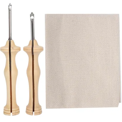 Produktbild von Stickstifte 2 Stück, dicker und dünner Stickstanzstift, Stoffnähen, Holzgriff, DIY-Näharbeiten, Webwerkzeug, Verschönerung