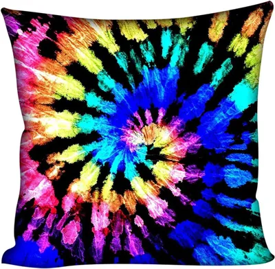 Obrázek produktu pro Čtvercový povlak na polštář s duhovým tie-dye vzorem, 45,7 x 45,7 cm, barevná dekorace do ložnice, bytové doplňky, kreativní dárky