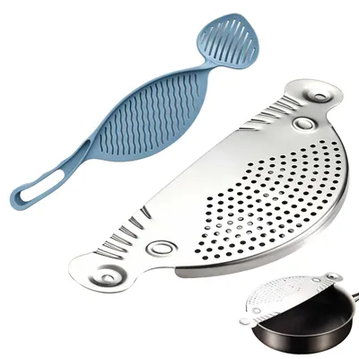 Abtropfsieb-Set 2-teilig, Edelstahl & PP, 33x13,5 cm