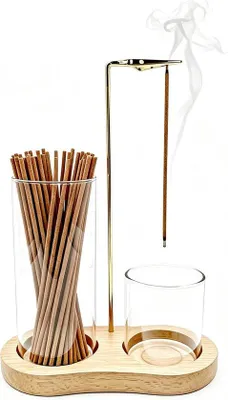 Produktbild von Kristall Kristall Uhrenhalter - invertierter Holzfuß - Naturholz - perfekt für Meditation - m-winkel