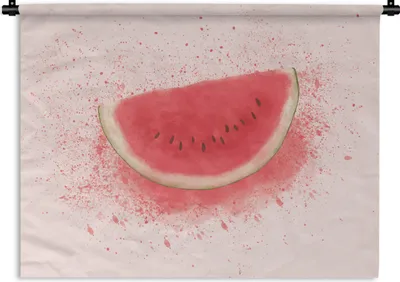 Produktbild von MuchoWow® Wandteppich Wandbehang Wassermelone - Obst - Pastell - Sommer 150x112.50 cm Tapisserie Dekoration Wandtuch - Wanddecke - Wandteppiche