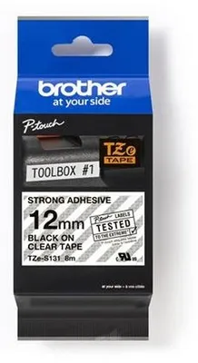 Obrázok produktu pre Páska do štítkovača, 12 mm x 8 m, BROTHER, "TZe-131" priehľadná-čierna