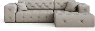 Produktbild von Ecksofa Designersofa CHANTAL in Stoff Opera Velvet Schwarz Ottomane Rechts