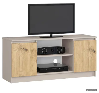 Immagine prodotto di Mobile TV Cashmere 120 cm 2 ante colore Rovere Artisan opaco 2 ripiani 120x40x55 cm