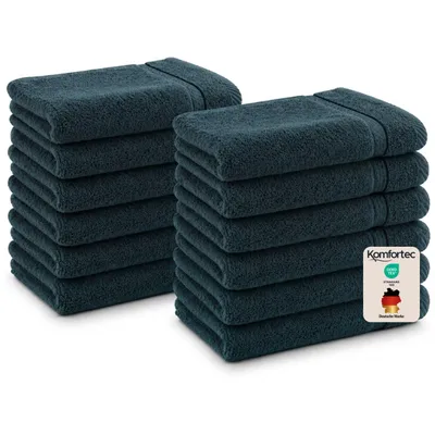 Produktbild von Komfortec 12er Gästehandtücher Set 30x50 cm, 100% Baumwolle, Weich & Saugfähig, Frottee Gästetücher,