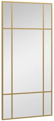 Produktbild von HOMCOM Wandspiegel 110 x 50 cm dekorativer Spiegel mit Metallrahmen Gold