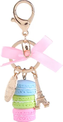 Produktbild von Buntes niedliches Macaroon Eiffelturm Schlüsselbeutel Schlüsselanhänger Auto Charmedekoration (blau)