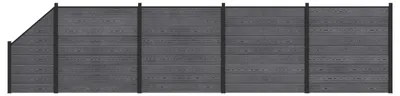 Produktbild von vidaXL zaunset 5 stk. 792 x 186 cm WPC und Aluminium Grau