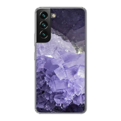 Produktbild von MuchoWow® Handyhülle Schutzhülle Hülle für Samsung Galaxy S22 Naturstein - Lila - Kristalle Silikon Softcase Handy Hülle - Mobiltelefonhülle