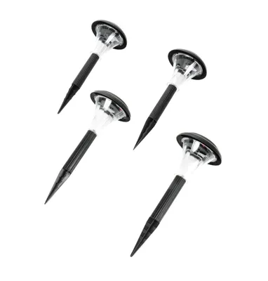 Produktbild von 4er Set Solarleuchten für Garten, Terrasse, Gehweg, Solarlampe mit je 1 LED, Bodenspieß, Akku, An/Aus-Schalter, 6-8 Std. Leuchtdauer, Kunststoff, (H) ca. 29 cm