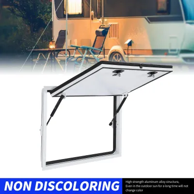Produktbild von Wohnmobil-Aufbewahrungslukentür, 81,3 x 50,8 cm, UV-beständige Aluminiumlegierung, quadratisch, für Wohnmobil-Gepäck mit Schloss, Stützstange für Wohnmobil, Wohnwagen