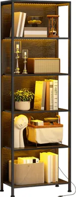 Produktbild von HOMCOM Bücherregal mit 5 Ebenen Standregal mit LED-Beleuchtung, 7 Lichtfarben