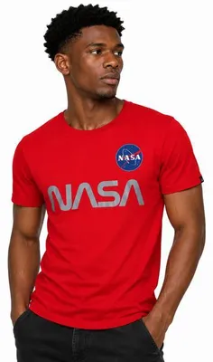 Produktbild von Alpha Industries - Herren T-Shirt NASA Reflective T, Farbe:rot, Größe:M