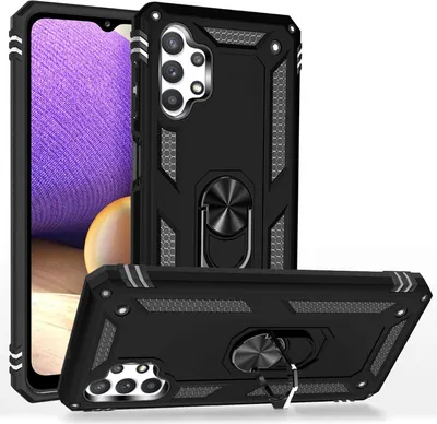 Produktbild von NALIA Ring Handy Hülle für Samsung Galaxy A32 5G, Cover mit 360° Finger Halter Schwarz