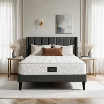 Zdjęcie produktu dla Materac INONEFT, 160x200 cm, wysokość 25 cm, materac sprężynowy kieszeniowy H3, materac z pianki termoelastycznej 7-strefowy, pianka komfortowa, ortopedyczny komfort