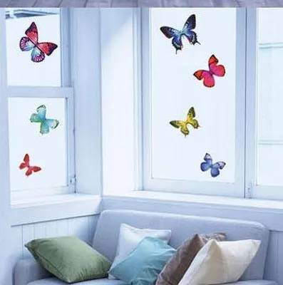 Image de Autocollants muraux, films adhésifs décoratifs, papillons exotiques