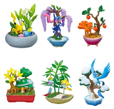 Image de Pokémon - Coffret de 6 figurines Pokémon Pocket Bonsai 3, collection "Les Quatre Saisons", Re-ment