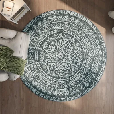 Obrázek produktu pro SONGMICS HOME Koberec kulatý, 160 cm d, koberec do obývacího pokoje, protiskluzový koberec, nadýchaný, dekorace, do obývacího pokoje, ložnice, lze prát v pračce