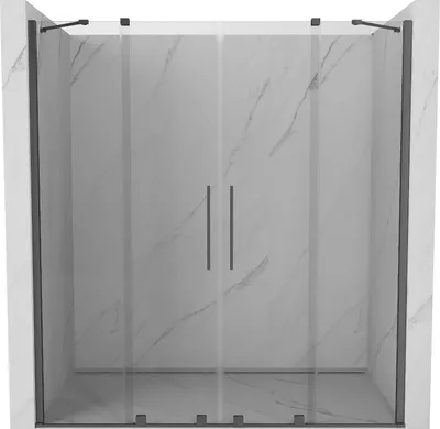 Image de Mexen Velar Duo porte de douche coulissante 170 cm, transparent, gun metal - 871-170-000-02-95