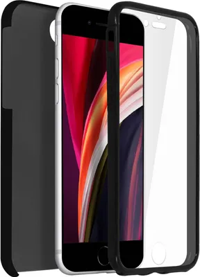 Image de Avizar, coque de protection à 360° (avant et arrière) pour Apple iPhone 7 / 8 / SE 2020, noire