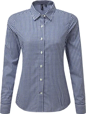 Image de Premier Workwear Chemise à manches longues à carreaux Maxton pour femmes