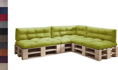 Produktbild von sunnypillow Palettenkissen für Palettenmöbel - 7er Set - Palettenauflage 120 x 80 für Palettensofa - Palettenpolster für Garten, Gesteppte Kissen für Europaletten - Sitzkissen & Rückenkissen Grün