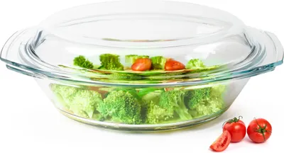 Produktbild von Ovaler Glasbräter 3,5L mit Deckel aus Borosilikatglas hitzebeständige Auflaufform 33,8 cm ofenfest transparent Bratform für Lasagne Fleisch und Aufläufe