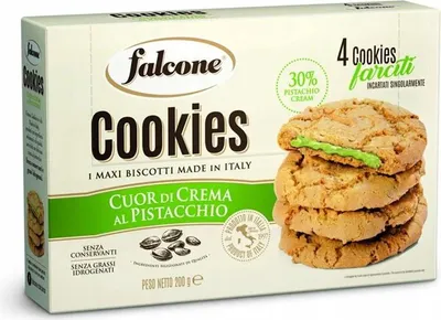 Obrázek produktu pro Falcone Cookies Crema Pistacchio 200 g italské sušenky s pistáciovým krémem