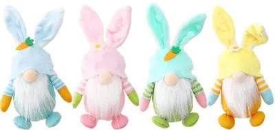 Image de Lapin en peluche fait main, lot de 4