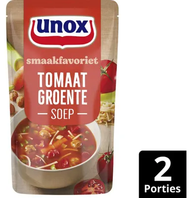 Produktbild von Unox Tomaat Groente Soep 570 ml – herzhafte Tomatensuppe mit Gemüse