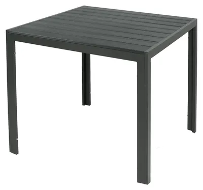 Image de Table de jardin Non-Wood aluminium anthracite / gris 90 x 90 x 74 cm