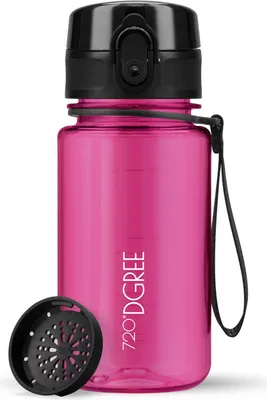 Produktbild von uberBottle crystalClear Trinkflasche mit Sieb 350ml / Fuchsia Pink/ 720DGREE