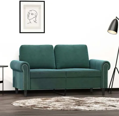 Produktbild von Design 2-Sitzer-Sofa Dunkelgrün 120 cm Samt, Schlafsofas 2024 Neu