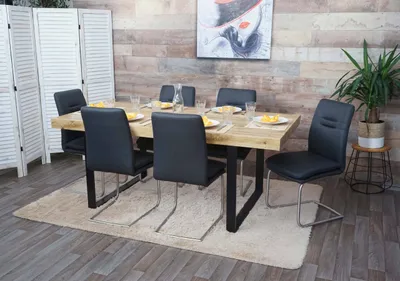 Obrázok produktu pre sada 6 jedálenských stoličiek HWC-H70, kuchynská stolička konzolová stolička, látka/textil nerezová oceľ brúsená ~ tmavosivá