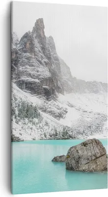 Produktbild von Bild auf Leinwand - Leinwandbild - Einteilig - Berge See Schnee - 45x80cm - Wand Bild - Wanddeko - Wandbilder - Leinwanddruck - Bilder - Wanddekoration - Leinwand bilder - Wandbild - PA45x80-4377