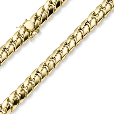 Produktbild von 11mm Armband Panzerkette aus 585 Gold Gelbgold hohl mit Kastenschloss 21cm