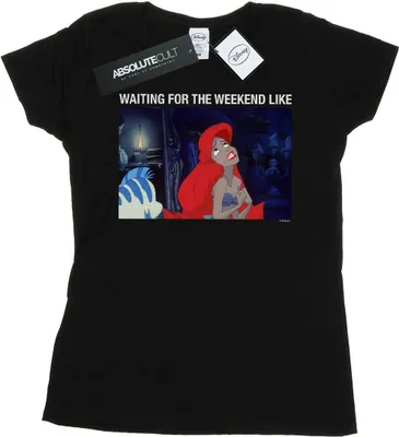 Produktbild von Disney - "The Little Mermaid Waiting For The Weekend" T-Shirt für Damen BI15335 (XL) (Schwarz)