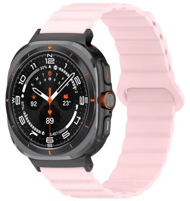 Obrázek produktu pro Pro Samsung Galaxy Watch Ultra 47mm Dot Pattern Silicone Magnetic Strap Pink