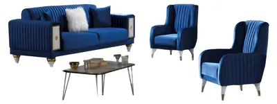 Produktbild von Wohnzimmer Set Dreisatzsofa 3-Sitzer Sofa Polster Möbel 2x Sessel Couch 3tlg