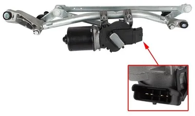 Immagine prodotto di Motore dei tergicristalli anteriori e bracci dei tergicristalli anteriori per Nissan Qashqai J10, dal 2006 al 2014