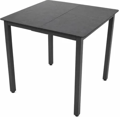 Produktbild von VCM Gartentisch aus Glas und Aluminium | Esstisch | ca. H. 73 x B. 80 x T. 80 cm | Anthrazit | Balkontisch Gartenmöbel