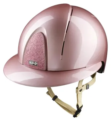 Produktbild von KEP SMART NOVA METAL POLISH Pink – Reithelm mit Polo Visier und beiger Beriemung