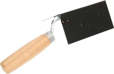 Produktbild von KOTARBAU® Edelstahl Inneneckenkelle 128 mm x 60 mm mit Holzgriff Eckenkelle Kelle zum Bearbeiten von Innenecken in Wänden