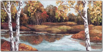 Produktbild von Coloray Küchenrückwand 120x60 Spritzschutz aus Glas - Wald Flusslandschaft