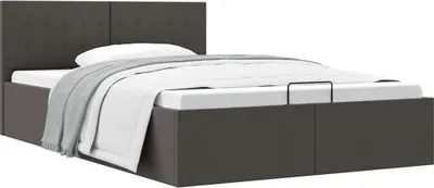 Productafbeelding van Maison Exclusive - Hydraulisch bed met opbergruimte, donkergrijs, stof, 120x200 cm