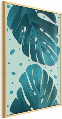 Produktbild von Posterpapier Poster - Dewy Leaves 40x60 cm Blätter b-A-0402-ao-a