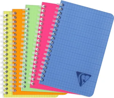Produktbild von Clairefontaine 10x Doppelspiralbuch 11x17cm 50 Blatt kariert sortiert 328535C
