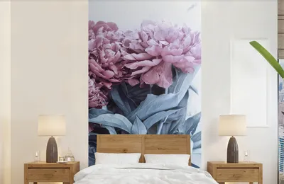 Produktbild von Fotobehang in Rosa mit Pflaumenblüten auf Marmor - Breite 120 cm x Höhe 240 cm