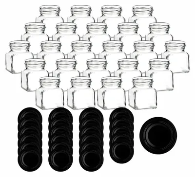 Immagine prodotto di Set di 24 barattoli ermetici con coperchio a vite, capacità 120 ml